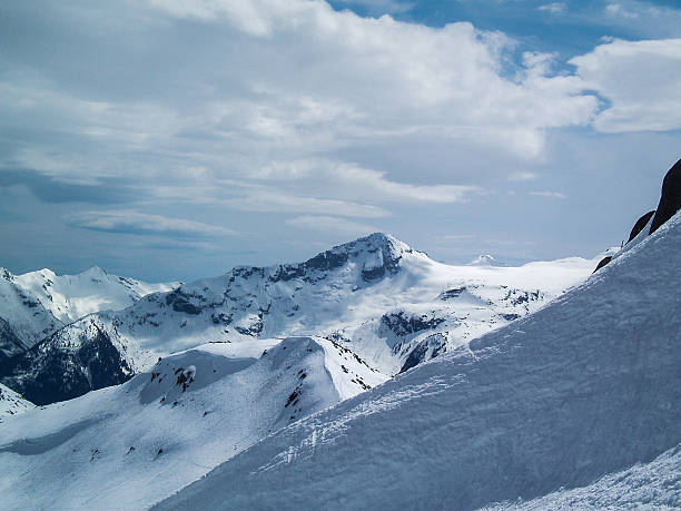 snowy mountain top back country-whister, kanada - back country skiing extreme skiing skiing ski stock-fotos und bilder