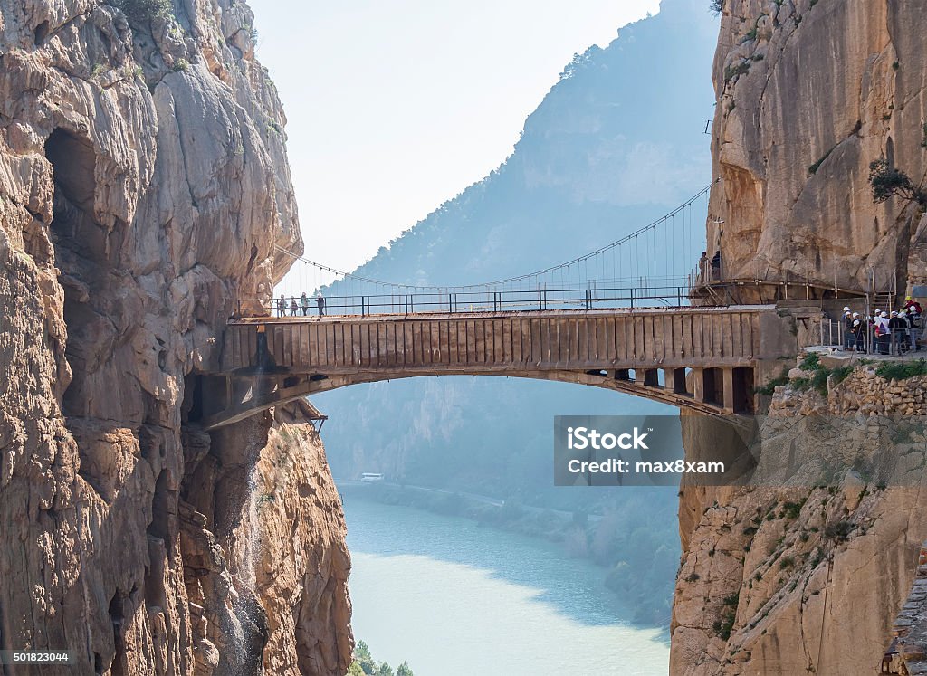 'El Caminito del Rey' (King's Little Path), World's Most Danger 'El Caminito del Rey' (King's Little Path), World's Most Dangerous Footpath reopened in May 2015. Ardales (Malaga), Spain. 2015 Stock Photo