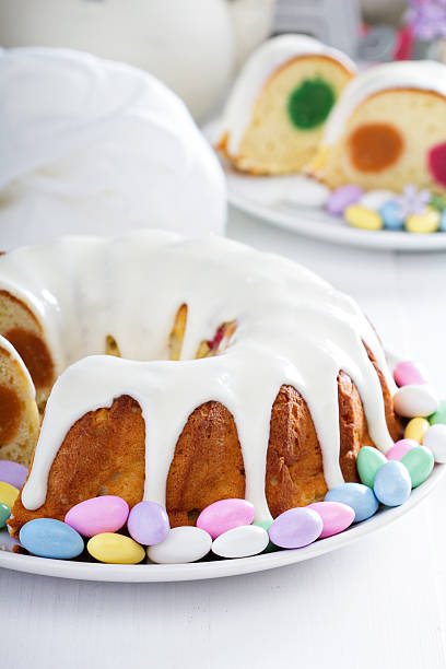 istock Easter cake with colorful filling and glaze 501823572