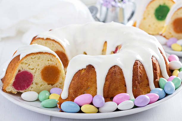 istock Easter cake with colorful filling and glaze 501823600