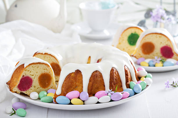 istock Easter cake with colorful filling and glaze 501823614