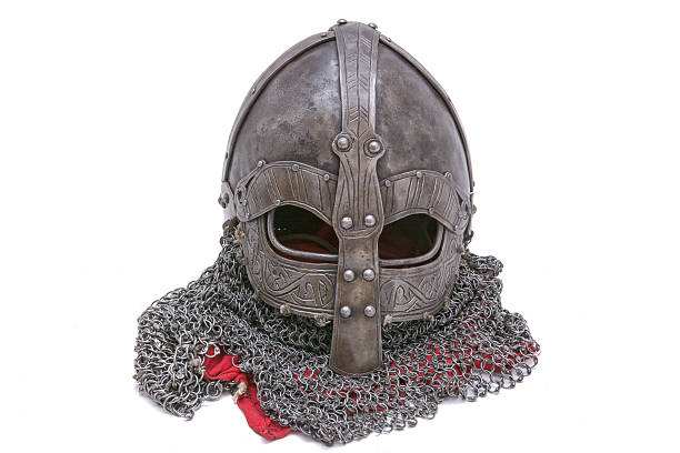 istock Viking helmet on a white background 501823790