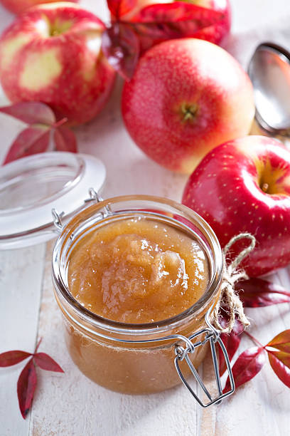 istock Homemade apple butter in glass jars 501824492