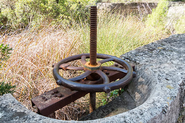 istock Industrial water control valve in the field 501824560