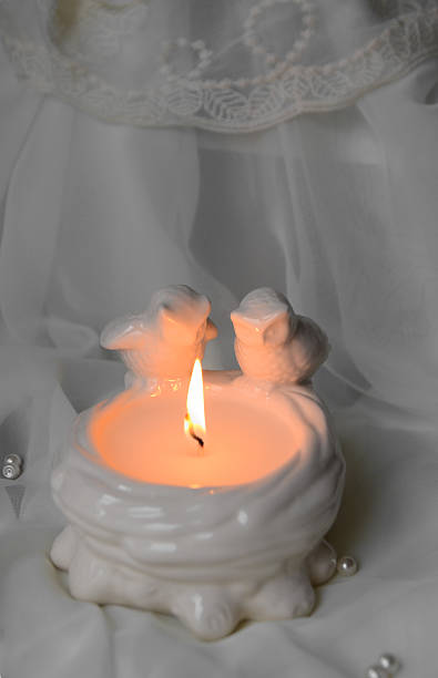 istock Porcelain candle vintage owl 501824974