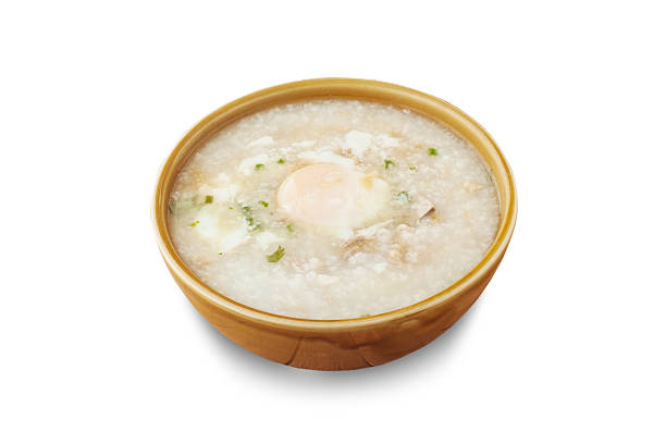 chiński tradycyjny kaszki ryżu gruel w miska pojedyncze - con gee zdjęcia i obrazy z banku zdjęć