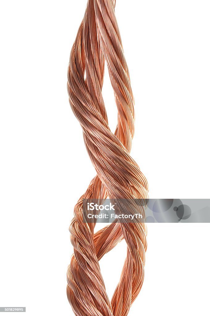 Copper wire Copper wire isolated on white background Musical Conductor Stock Photo