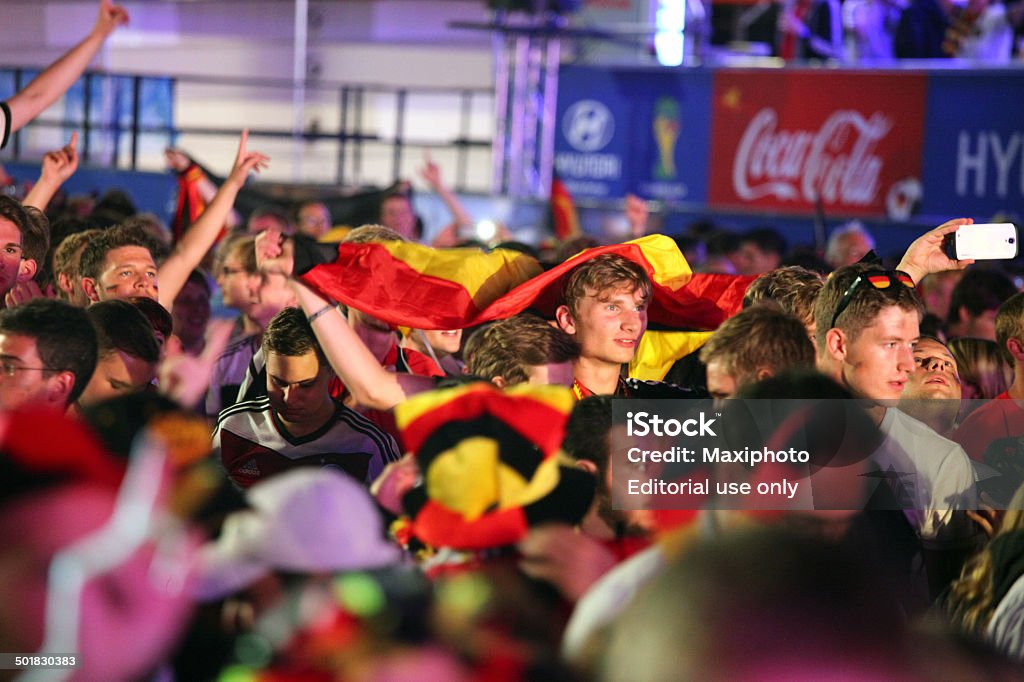 L'Allemagne gagne: Champion de la Coupe du Monde de la FIFA 2014 fête, Berlin, Allemagne - Photo de 2014 libre de droits