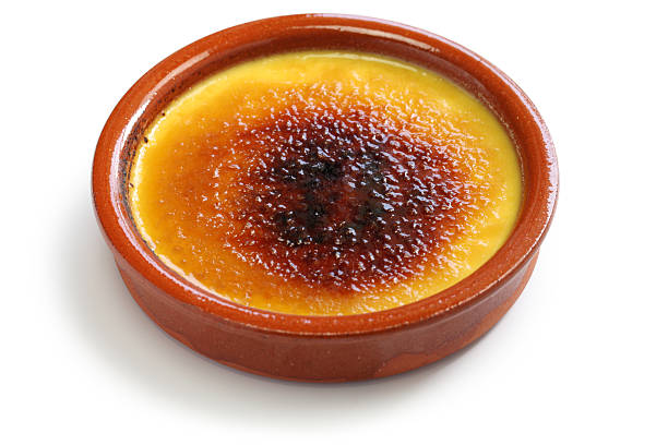 crema catalana - brule stock-fotos und bilder