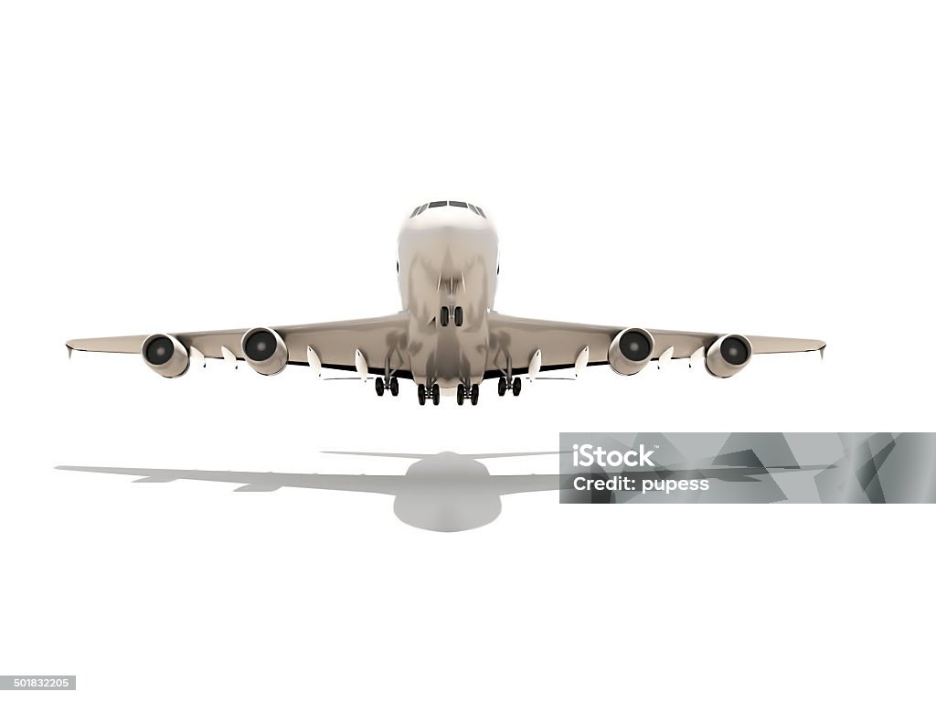 Aeroplane render isolated on white background Aeroplane render isolated on white background with shadow Cut Out Stock Photo