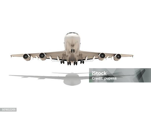 Aeroplane Render Isolated On White Background Stock Photo - Download Image Now - Cut Out, Aerospace Industry, Air Vehicle