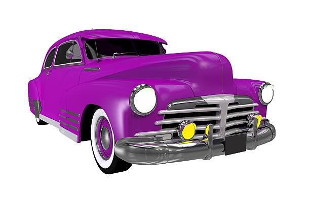 istock Purple Classic Car Isolated 501832341