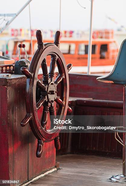 Ship Wheel Stock Photo - Download Image Now - Ancient, Antique, Boat Deck