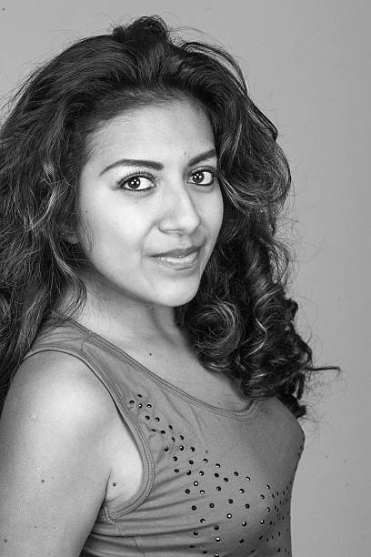 istock young Latino Lady black and white 501835261