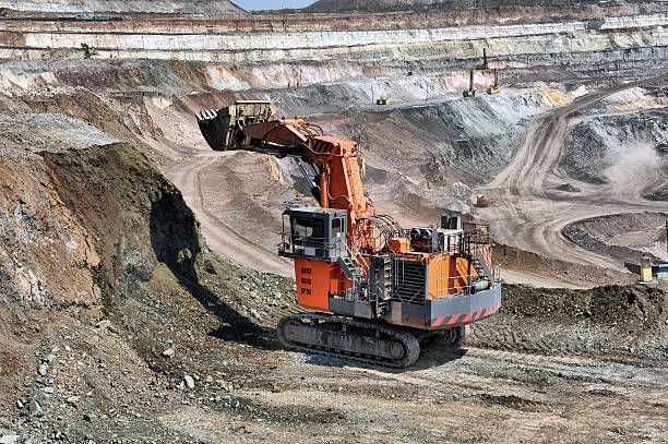 istock The big dredge digs the earth 501835619