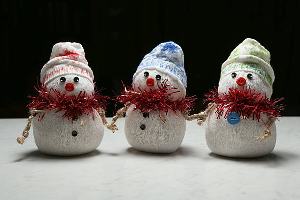 3 snowmen 스톡 사진