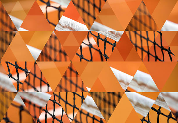Abstract triangle shaped background: Red clay tennis court