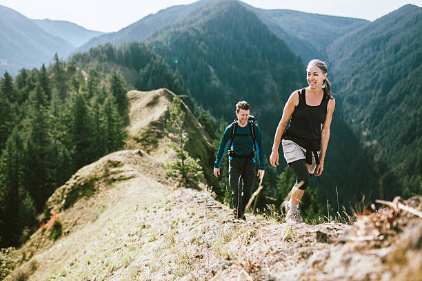 istock Fit Mature Adults on Mountain Hike 501846338