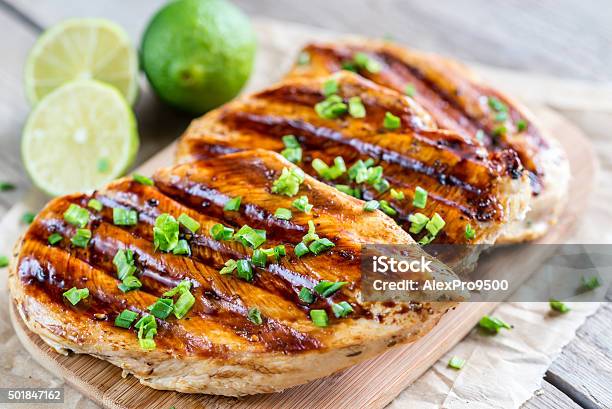 Grilled Chicken Breasts In Lime Sauce Stock Photo - Download Image Now - Chicken Meat, Chicken Breast, Lime