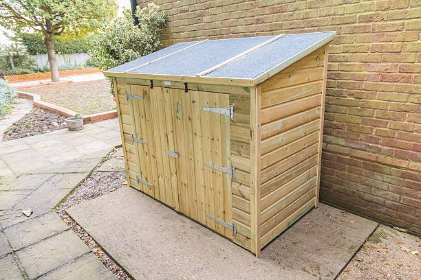 istock New tool shed in a garden. 501852424