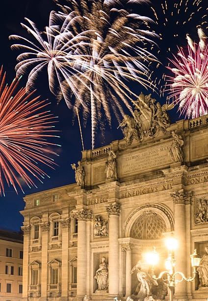 istock Trevi fountain at night during the new year 501854672