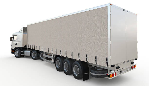 istock Isolated semi-trailer truck on white background 501856184