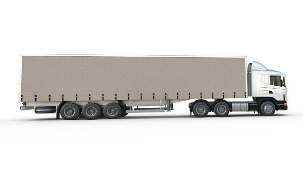 istock Isolated semi-trailer truck on white background 501856336