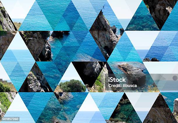 Abstract Triangle Shaped Background Sea In Santa Cesarea Terme Stock Photo - Download Image Now