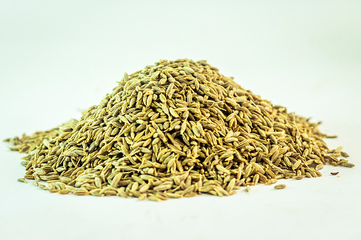 Cumin Seed or jeera on white background