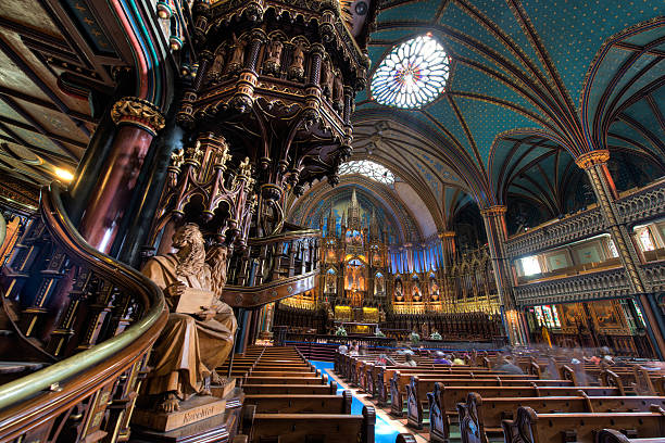 Interior of Notre Dame Basilica, Montreal, Quebec, Canada