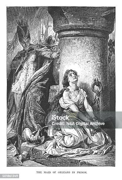 The Maid Of Orleans In Prison Stock Illustration - Download Image Now - St. Joan Of Arc, Old-fashioned, 19th Century