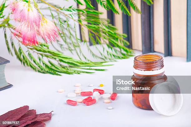 Herbs In Alternative Medicine Stock Photo - Download Image Now - Alternative Medicine, Alternative Therapy, Book