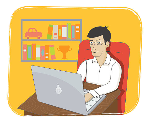 istock Business man working on laptop. Online business and distance education. 501864413