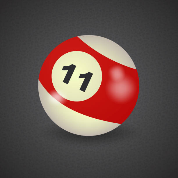 istock set of billiard balls, billiards, ball number 11 501865871