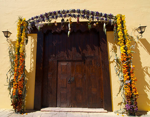 gold decorated old wooden door