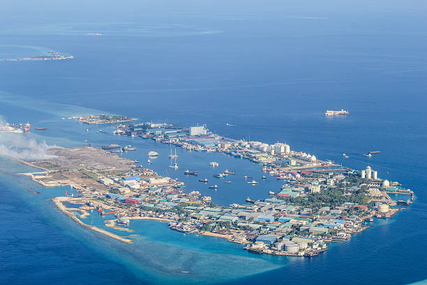 istock Bird eye view at the Indian Ocean, Maldives 501880438
