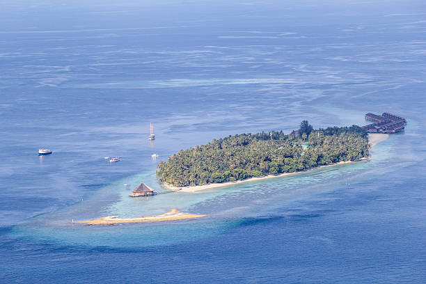 istock Bird eye view at the Indian Ocean, Maldives 501880462