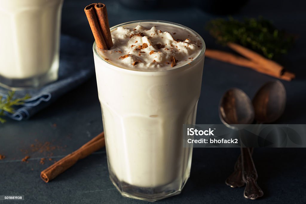Homemade Eggnog Ice Cream Milkshake Homemade Eggnog Ice Cream Milkshake for the Holidays 2015 Stock Photo