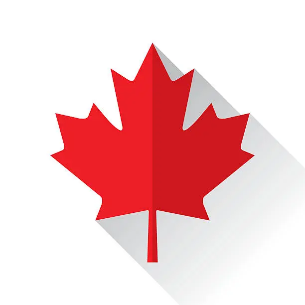 Vector illustration of Canadian Maple Leaf Icon Flat