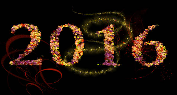 istock Happy New Year 2016 with floral text 501882944