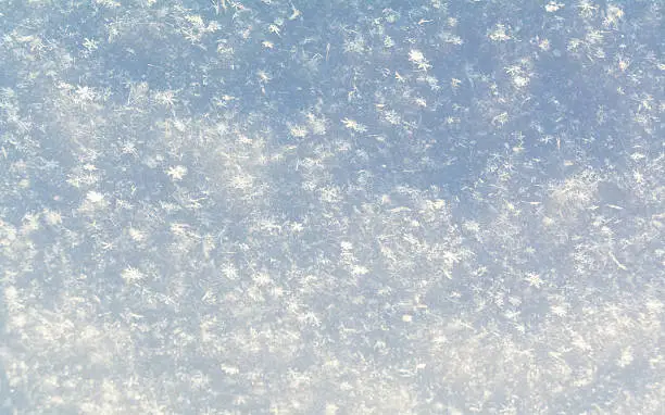 many little snowflakes on the winter light blue background