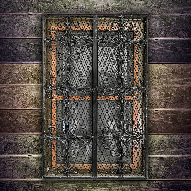 istock Old Window on the Wooden wall 501893162