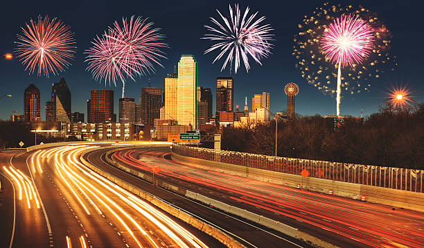 istock fireworks for a national holiday in Dallas 501893368