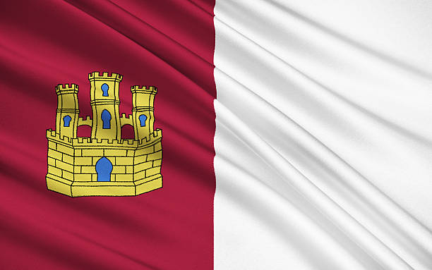 旗のカスティーリャラマンチャ、スペイン - カスティーリャラマンチャ ストックフォトと画像