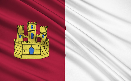 Flag of Castilla-La Mancha  is a south-western European region that was part of the Kingdom of Castile. Nowadays it is established as an autonomous community of Spain.