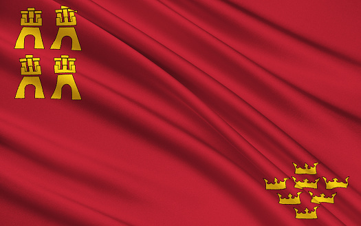 La bandera de la región de Murcia, España photo