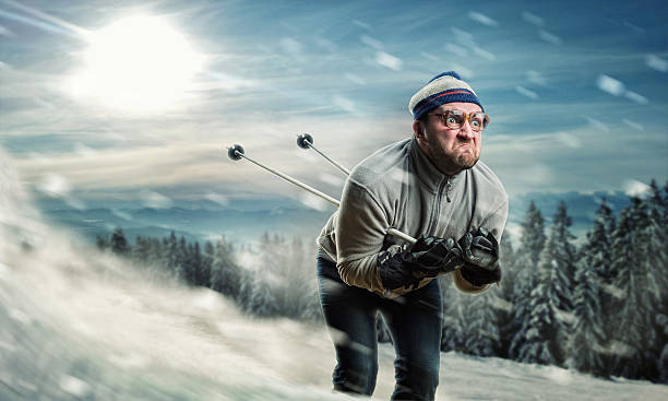 uomo sci - sciatore velocità foto e immagini stock
