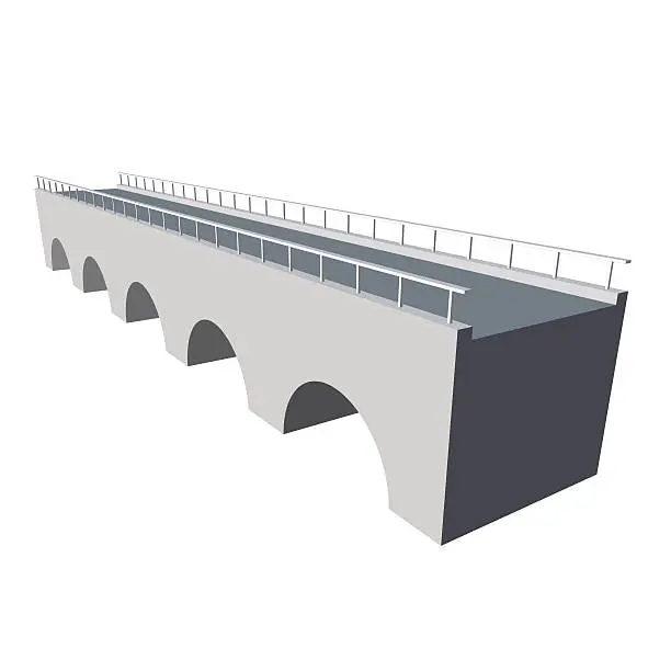 Vector illustration of 3D bridge isolated on white background. Vector illustration.