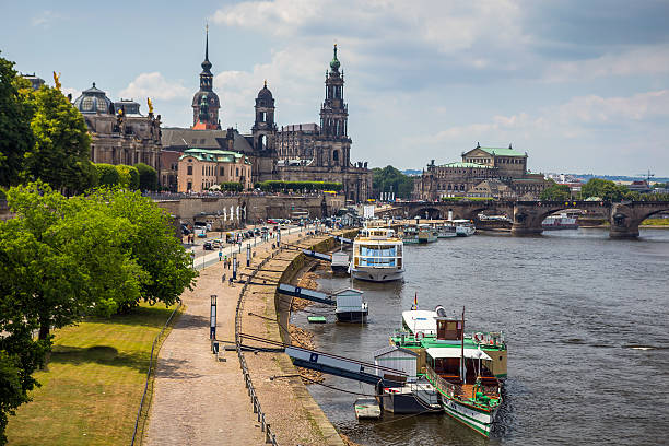 istock Tourist boats on Elbe River in Dresden 501911450