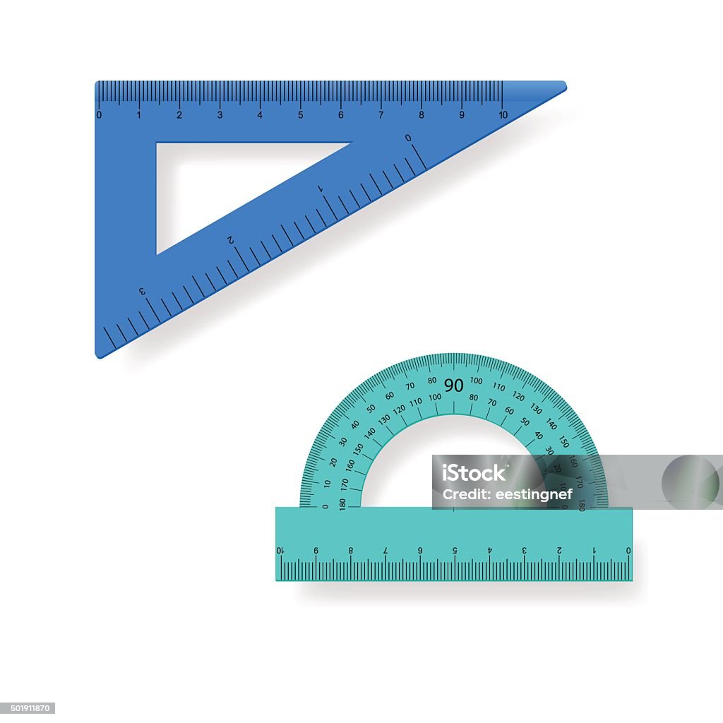 Protractor Ruler White Plastic Ruler And Protractor Isolated On A White Background Stock ...